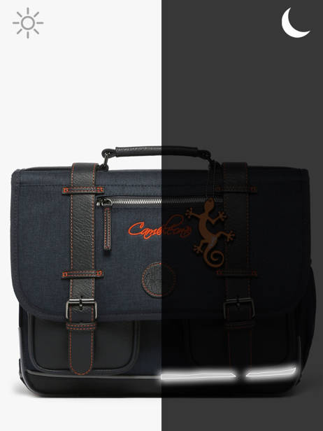 Cartable Enfant 3 Compartiments Cameleon Bleu vintage urban CA41 vue secondaire 8