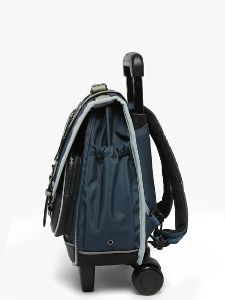 Cartable à Roulettes Enfant 2 Compartiments Cameleon Bleu vintage urban CR38 vue secondaire 2