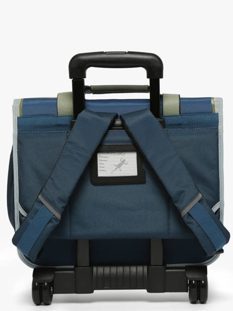 Cartable à Roulettes Enfant 2 Compartiments Cameleon Bleu vintage urban CR38 vue secondaire 4