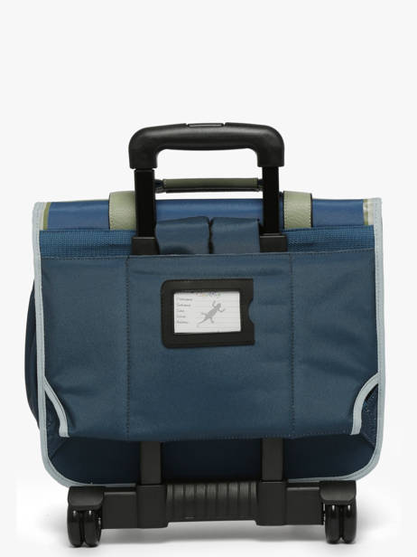Cartable à Roulettes Enfant 2 Compartiments Cameleon Bleu vintage urban CR38 vue secondaire 5