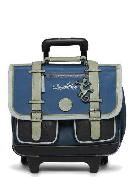 Cartable à Roulettes Enfant 2 Compartiments Cameleon Bleu vintage urban CR38 vue secondaire 8