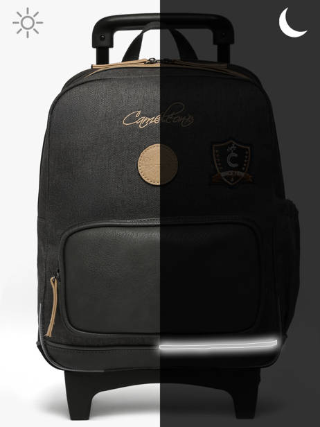 Sac A Dos à Roulettes 2 Compartiments Cameleon Gris vintage urban SR40 vue secondaire 8
