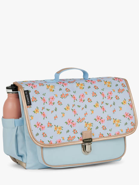 2-compartment Satchel Caramel et cie Blue boheme FI other view 2