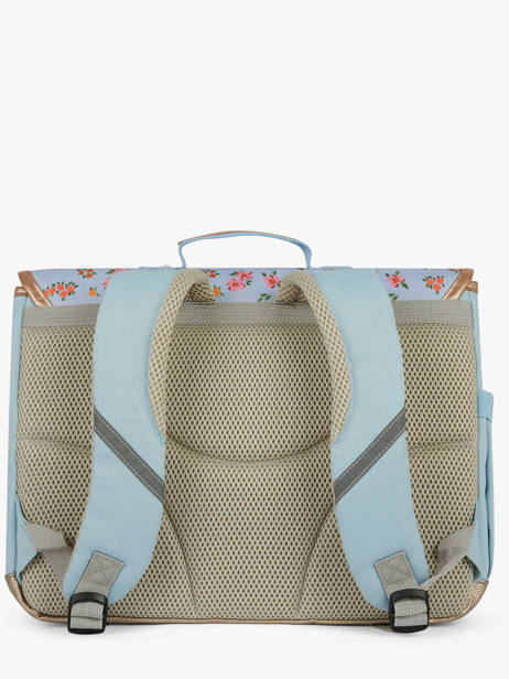 2-compartment Satchel Caramel et cie Blue boheme FI other view 4