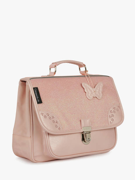 1 Compartment Satchel Caramel et cie Pink boheme FI other view 2