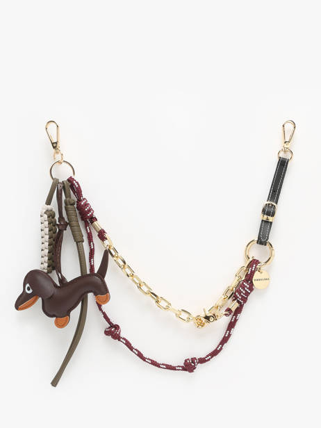 Double Teckel Bag Charm Viamailbag Brown long charm L