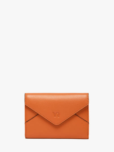 Wallet Leather Yves renard Orange enveloppe 29223