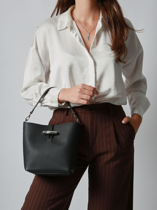 Longchamp Le roseau Sacs porté travers Noir