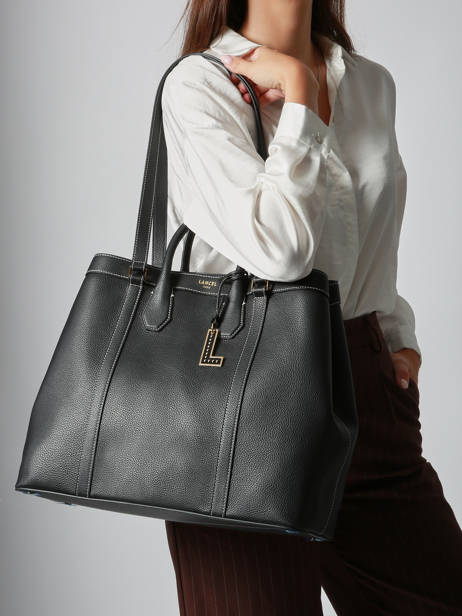 Cabas Belleville Cuir Lancel Noir belleville A13738 vue secondaire 1