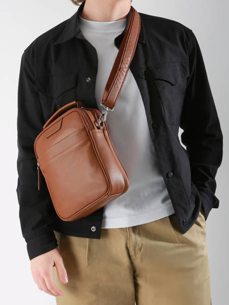 Sac Bandoulière Flandres Cuir Etrier Marron flandres EFLA732M vue secondaire 1