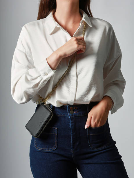 Porte-monnaie Equestre Cuir Etrier Noir equestre EEQT096M vue secondaire 1