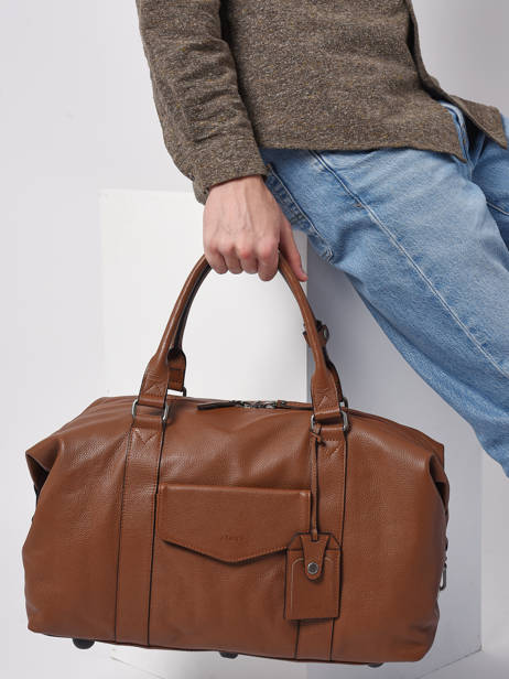 Cabin Duffle Bag Flandres In Leather Etrier Brown flandres EFLA991S other view 2