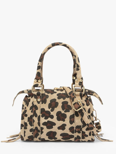 Shoulder Bag Velvet Leopardo Leather Milano Beige velvet leopardo VL24093 other view 4