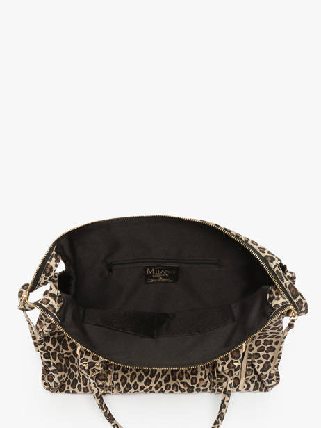 Shoulder Bag Velvet Leopardo Leather Milano Beige velvet leopardo VL24095 other view 3