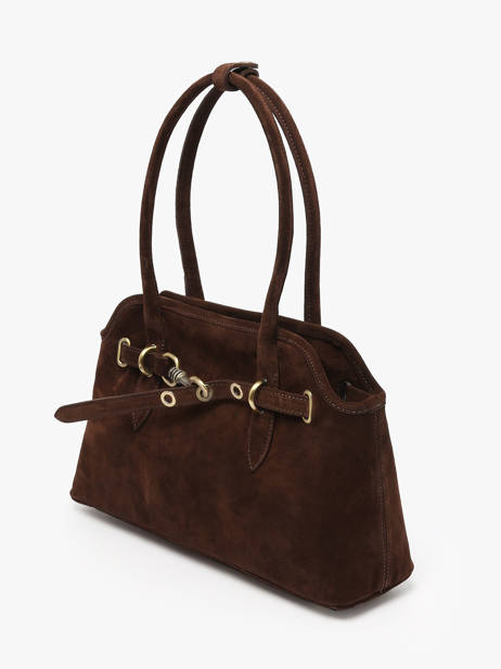 Shoulder Bag Velvet Leather Milano Brown velvet VE260610 other view 2