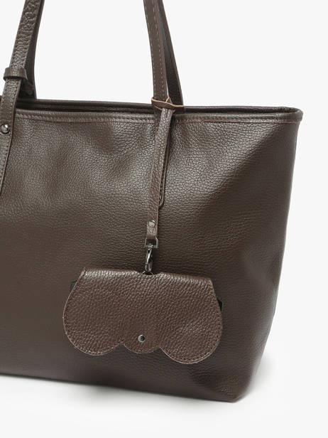 Étui Lunettes Cuir Milano Marron caviar CA25069 vue secondaire 1