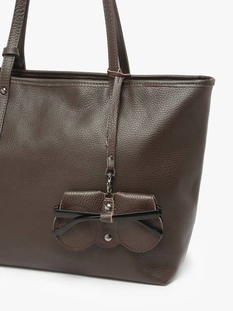 Étui Lunettes Cuir Milano Marron caviar CA25069 vue secondaire 2