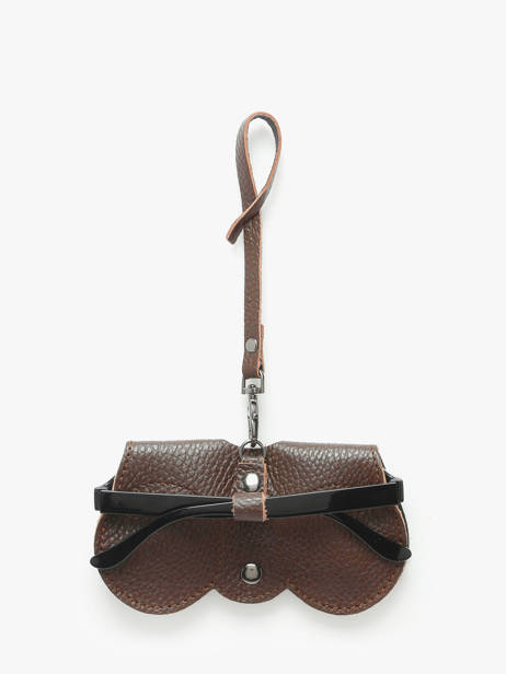 Étui Lunettes Cuir Milano Marron caviar CA25069 vue secondaire 3