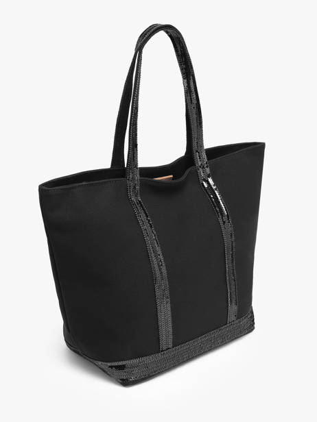 Sac Porté Main Cabas Coton Vanessa bruno Noir cabas 1V40378 vue secondaire 2