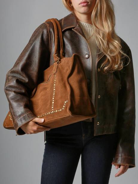 Sac à Main A4 Houston Cuir Basilic pepper Marron houston BHOU31 vue secondaire 1