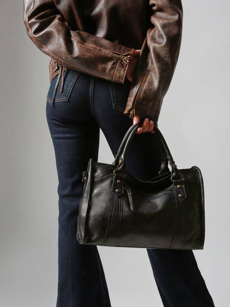 Sac Porté Main Cow Cuir Basilic pepper Noir cow BCOW22 vue secondaire 1