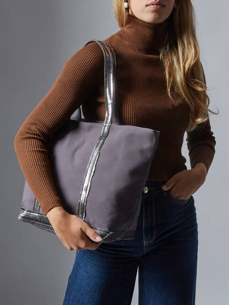 Satchel Cabas Cotton Vanessa bruno Gray cabas 1V40378 other view 1