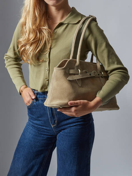 Sac Porté épaule Velvet Cuir Milano Beige velvet VE260610 vue secondaire 1