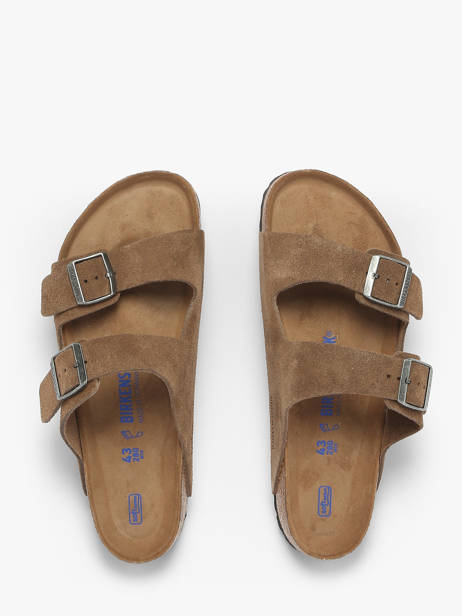 Slippers Arizona In Leather Birkenstock Brown men 1030863 other view 3