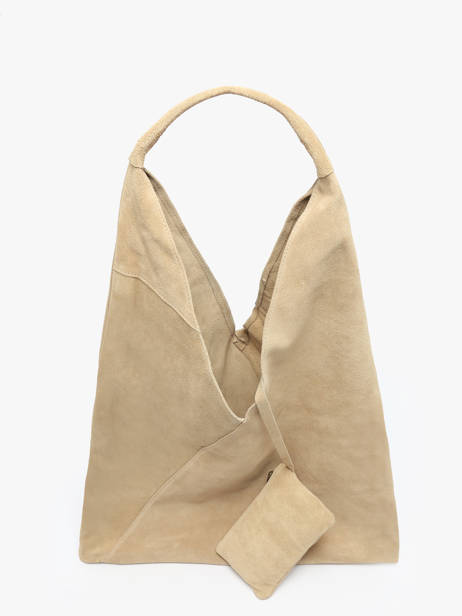 Shoulder Bag A4 Velvet Leather Milano Beige velvet VE25069 other view 3