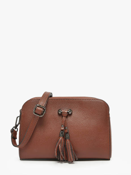 Leather Caviar Crossbody Bag Milano Brown caviar CA21101