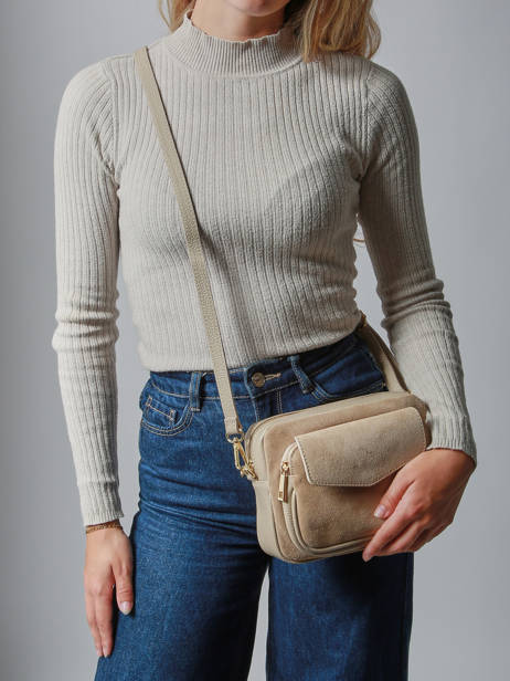 Sac Bandoulière Velvet Caviar Cuir Milano Beige velvet caviar VC25067 vue secondaire 1