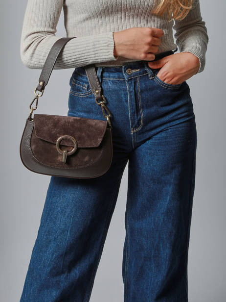 Sac Bandoulière Velvet Caviar Cuir Milano Marron velvet caviar VC25068 vue secondaire 1