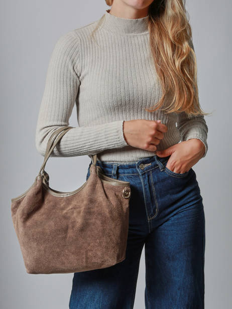 Shoulder Bag Velvet Caviar Leather Milano Brown velvet caviar VC241111 other view 1