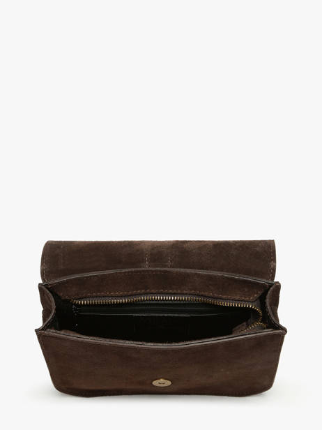 Shoulder Bag Velvet Leather Milano Brown velvet VE25063 other view 3