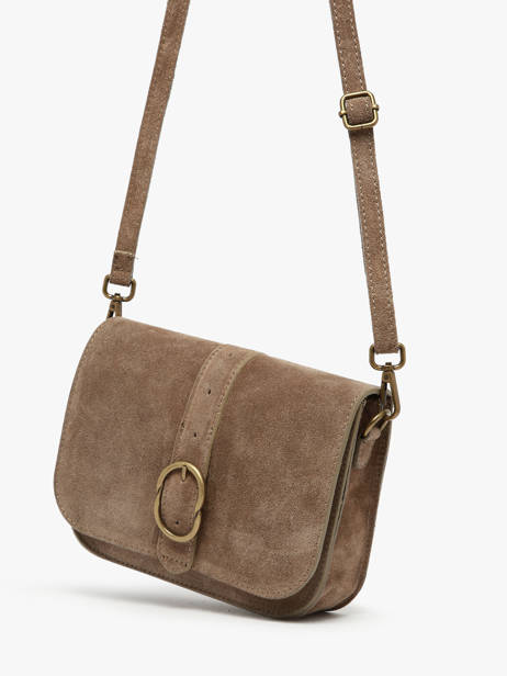 Shoulder Bag Velvet Leather Milano Brown velvet VE25063 other view 2