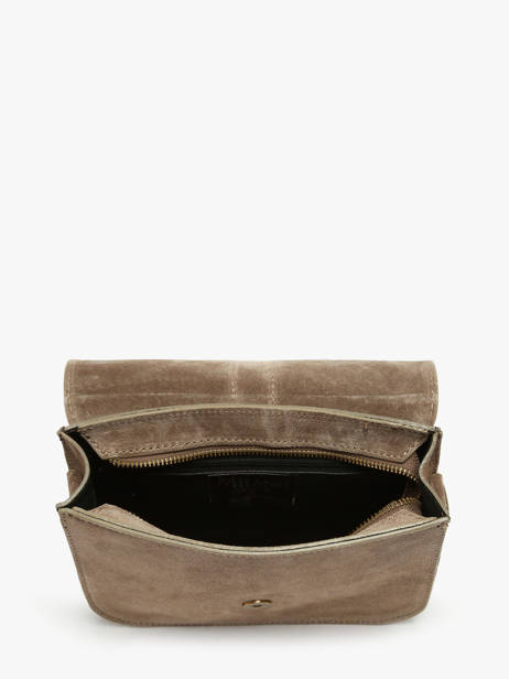 Shoulder Bag Velvet Leather Milano Brown velvet VE25063 other view 3