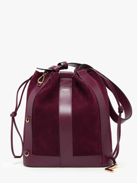 Medium Leather Elles Bucket Bag Lancel Violet elles A13360