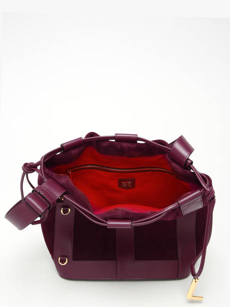 Medium Leather Elles Bucket Bag Lancel Violet elles A13360 other view 3