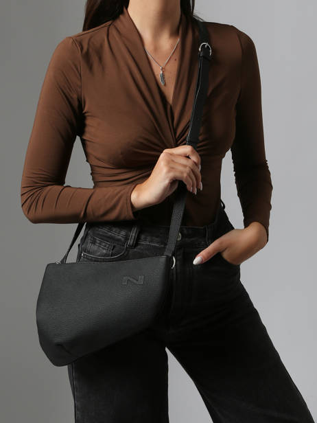 Sac Bandoulière Large City Perle Cuir Nathan baume Noir n city 1 vue secondaire 1