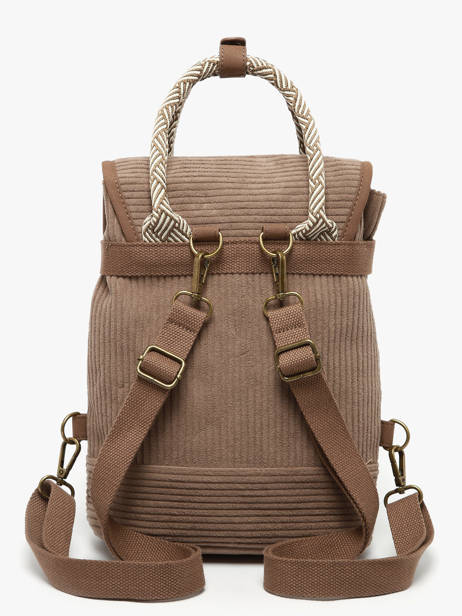 Sac à Dos Le voyage en panier Marron velours AHP241 vue secondaire 4
