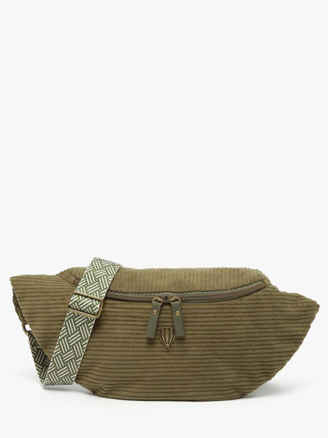 Sac Banane Le voyage en panier Vert velours AHP244