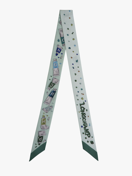 Longchamp Soie gots Foulard Vert