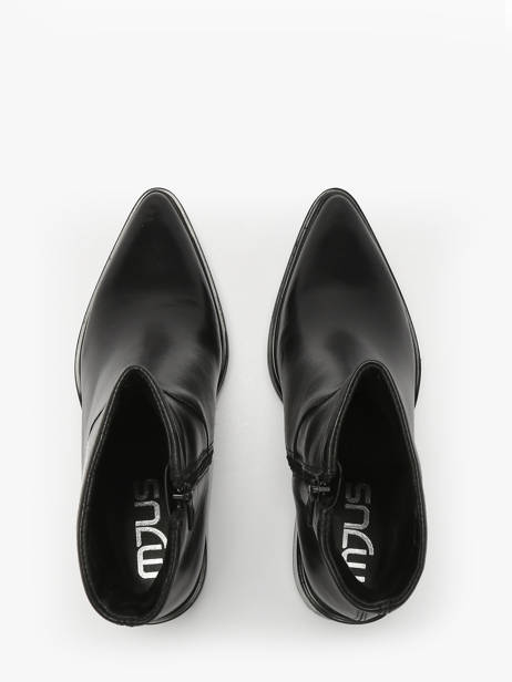 Heeled Boots In Leather Mjus Black women L39202 other view 3