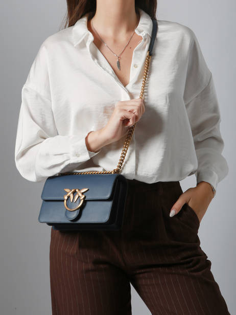 Shoulder Bag Love Bag Icon Leather Pinko Blue love bag icon A0F1 other view 1