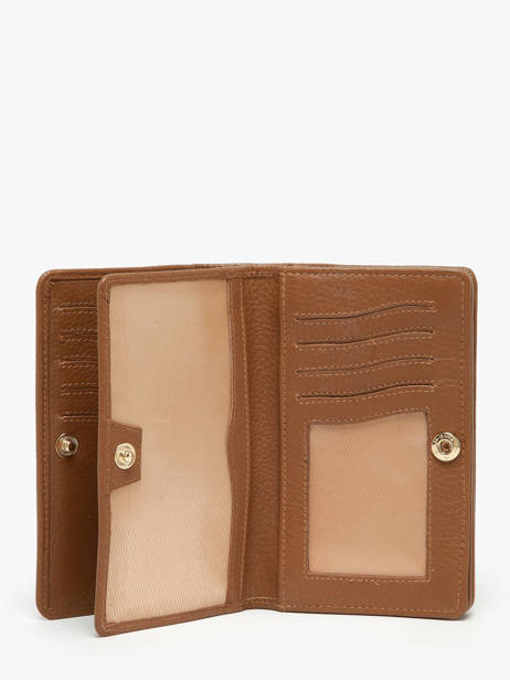 Leather Caviar Flap Wallet Crinkles Brown caviar 14049 other view 2