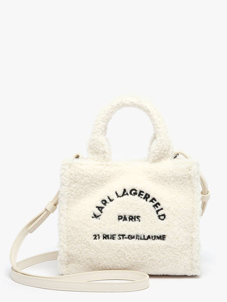 Rue St Guillaume Shearling Mini Tote Karl lagerfeld White rsg A4W50016