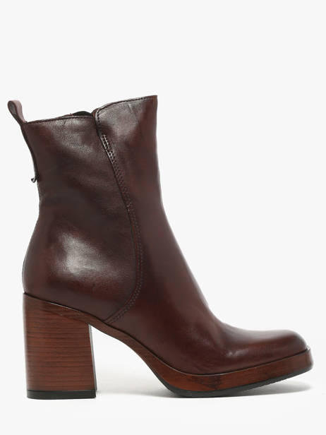 Heeled Boots In Leather Mjus Brown accessoires P96212
