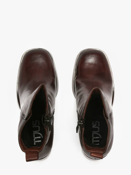 Heeled Boots In Leather Mjus Brown accessoires P96212 other view 4