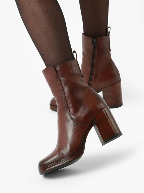 Heeled Boots In Leather Mjus Brown accessoires P96212 other view 1