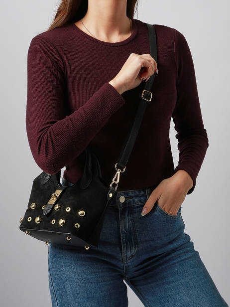 Satchel Velvet Studs Milano Black velvet studs VS25091 other view 1